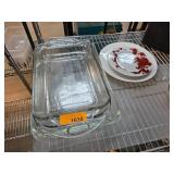 Glass Baking Dish and Decorative Plate Set