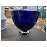Crate and Barrel Cobalt Blue Glass Bowl