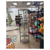 Metal Framed Corner Shelf Unit With Five Tiers