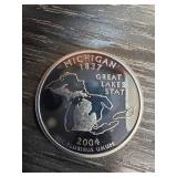 2004 Michigan State Quarter in Silver