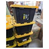 Qty 4 Heavy Duty 27-Gallon Storage Totes
