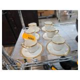 Six Lenox Fine Bone China Cups and Saucersï¿½