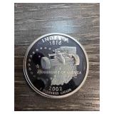 2002 Indiana Silver Proof State Quarter