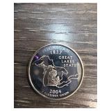 2004 Michigan Quarter Dollar in Silver