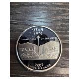 Utah 2007 Silver Quarter Coin