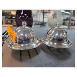 Metal Dome Butter Dishes with Trays