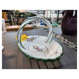 Hand-Painted Portuguese Ceramic Basket