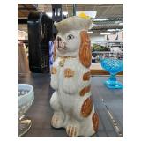 Ceramic Dog-Form Pitcher With Brown and White Glaz