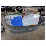 Galvanized Tub With School and Craft Items