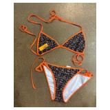 Fendi Monogram Bikini with Orange Trim