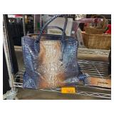 Brahmin Croc-Embossed Iridescent Purse