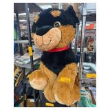 Large Plush Dog Toy with Red Collar