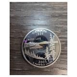 2005 Oregon Crater Lake Quarter in Silver