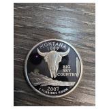 2007 Montana State Quarter Silver Proof Coin