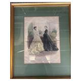 Framed Hand-Colored La Mode Illustree Print