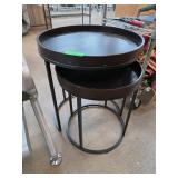Two Stacking Round Metal Accent Tables
