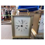 Blanc Quartz Carriage-Style Clock with Roman Numer