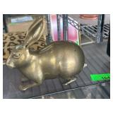 Solid Brass Rabbit Figurine Sculpture