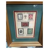 Framed Display of Stamps of Medicine Collect