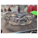 Clear Glass Bowl with Sterling Silver Overlay