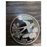 2008 Oklahoma Silver Quarter Dollar Coin