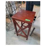 Wooden Side Table with Crossed Support