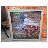 Framed Texas Flag Wall Art on Wood