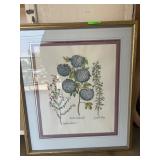 Framed Botanical Print with Gold-Tone Frame