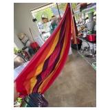 Multicolored Striped Hammock with Loop Ends