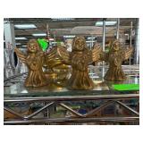Three Gold-Tone Angel Figurines