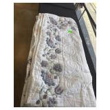 Handcrafted Floral Quilt with Embroidered Detailin