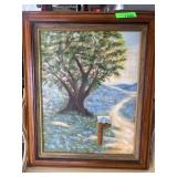 Framed Bluebonnets Oil Painting by John Read
