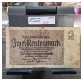 1937 German 2 Rentenmark Banknote