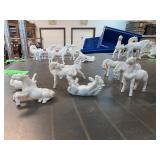 White Porcelain Horse Figurines