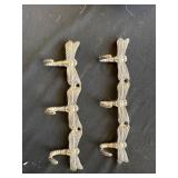 Four Metal Dragonfly Wall Hooks