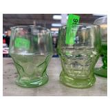 Two Green Glassware Pieces