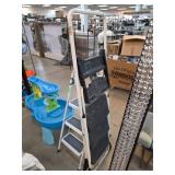 White and Black Folding Step Ladder
