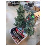Artificial Christmas Trees and Decorations Lot