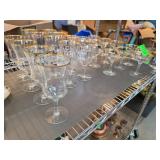 Crystal Stemware With Gold Trim