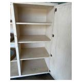 White Wooden Shelf With Open and Closed Storage
