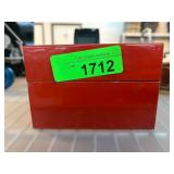 Metal Index Card File Box With Dividers