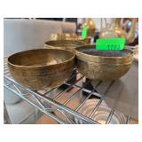 Three Brass Decorative Bowls