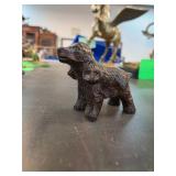 Cast Metal Dog Figurine in Brown Finish
