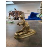 Cast Brass Kangaroo Figurine on Oval Base