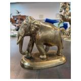 Solid Brass Elephant Figurine on Base