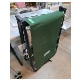 Foldable Cot with Metal Frame and Green Fabric