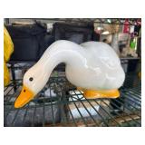 Ceramic White Goose-Shaped Planter