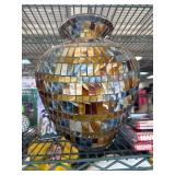 Mosaic Glass Decorative Vase with Geometric Patter