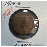 1914-S Lincoln Wheat Cent Coin