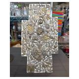 Decorative Cross with Metallic Relief Motifs
